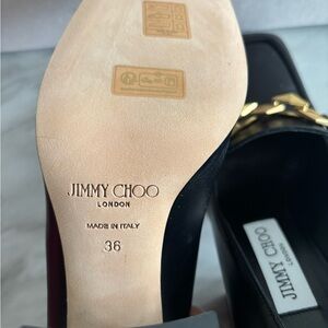 Jimmy Choo Black Heels with Gold Accent